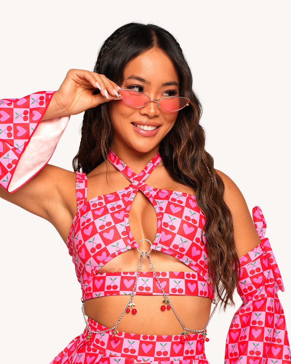 Cherry Much Top With Sleeves