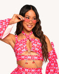 Cherry Much Top With Sleeves