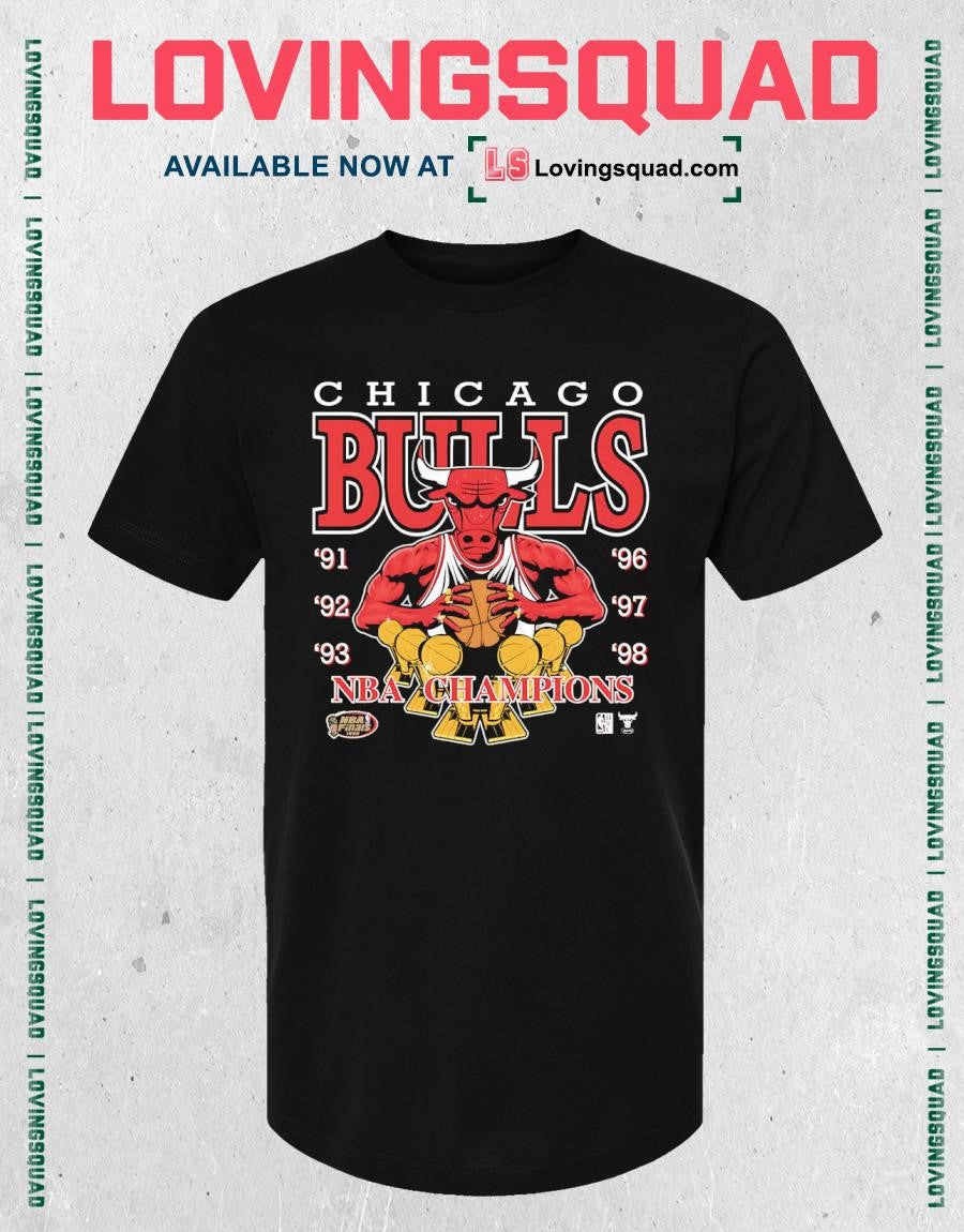 Chicago Bulls NBA Champions 1991-1998 Dynasty T-shirt