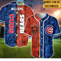 Chicago Cubs And Bears Personalized Baseball Jersey
