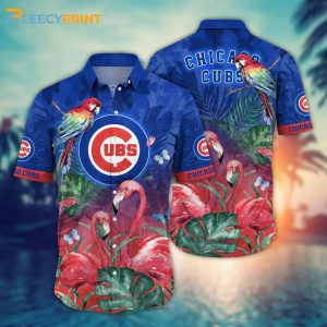 Chicago Cubs MLB Hawaiian Shirt Pool Days Flamingo Parrot Hawaiian Shirt