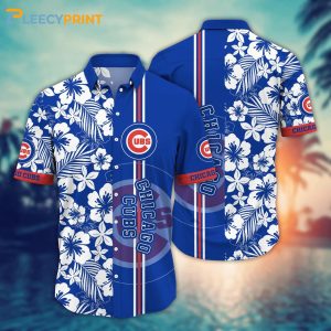 Chicago Cubs MLB Hibiscus Flower Blue Hawaiian Shirt