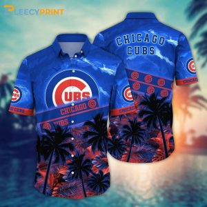 Chicago Cubs MLB Sky Palm Trees Hawaiian Shirt
