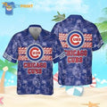Chicago Cubs Major League Baseball Print Flower Pattern Hawaiian Shirt
