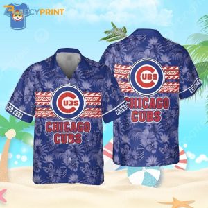 Chicago Cubs Major League Baseball Print Flower Pattern Hawaiian Shirt