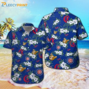 Chicago Cubs Short Sleeve Tropical Retro Hawaiian Shirt
