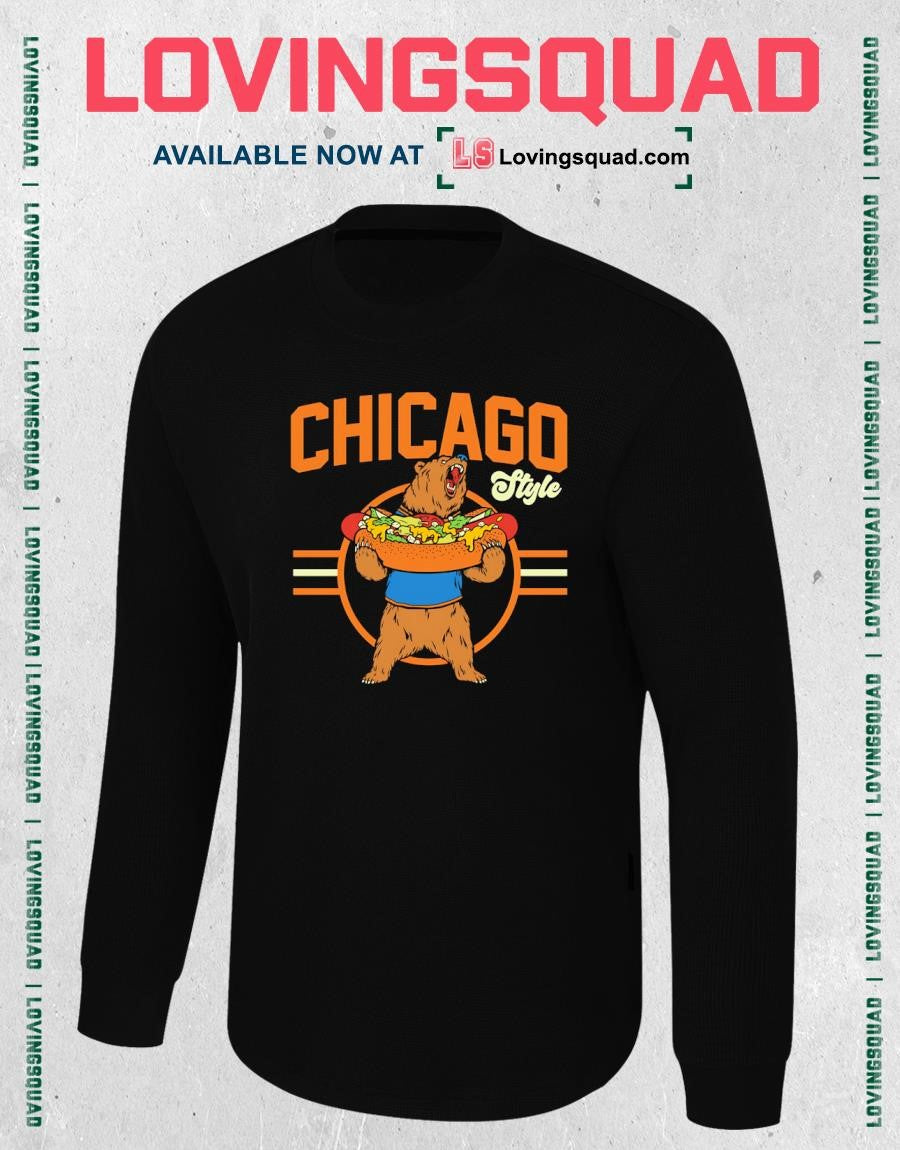 Chicago Style Bear Eating Hot Dog T-shirt