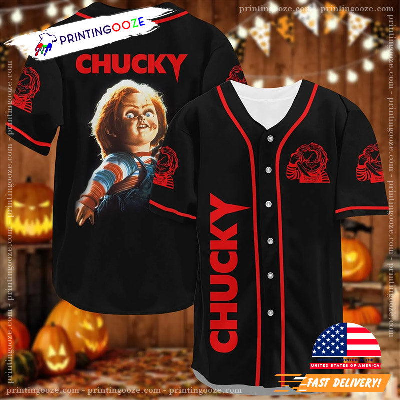 Chucky The Killer Halloween Movie Baseball Jersey