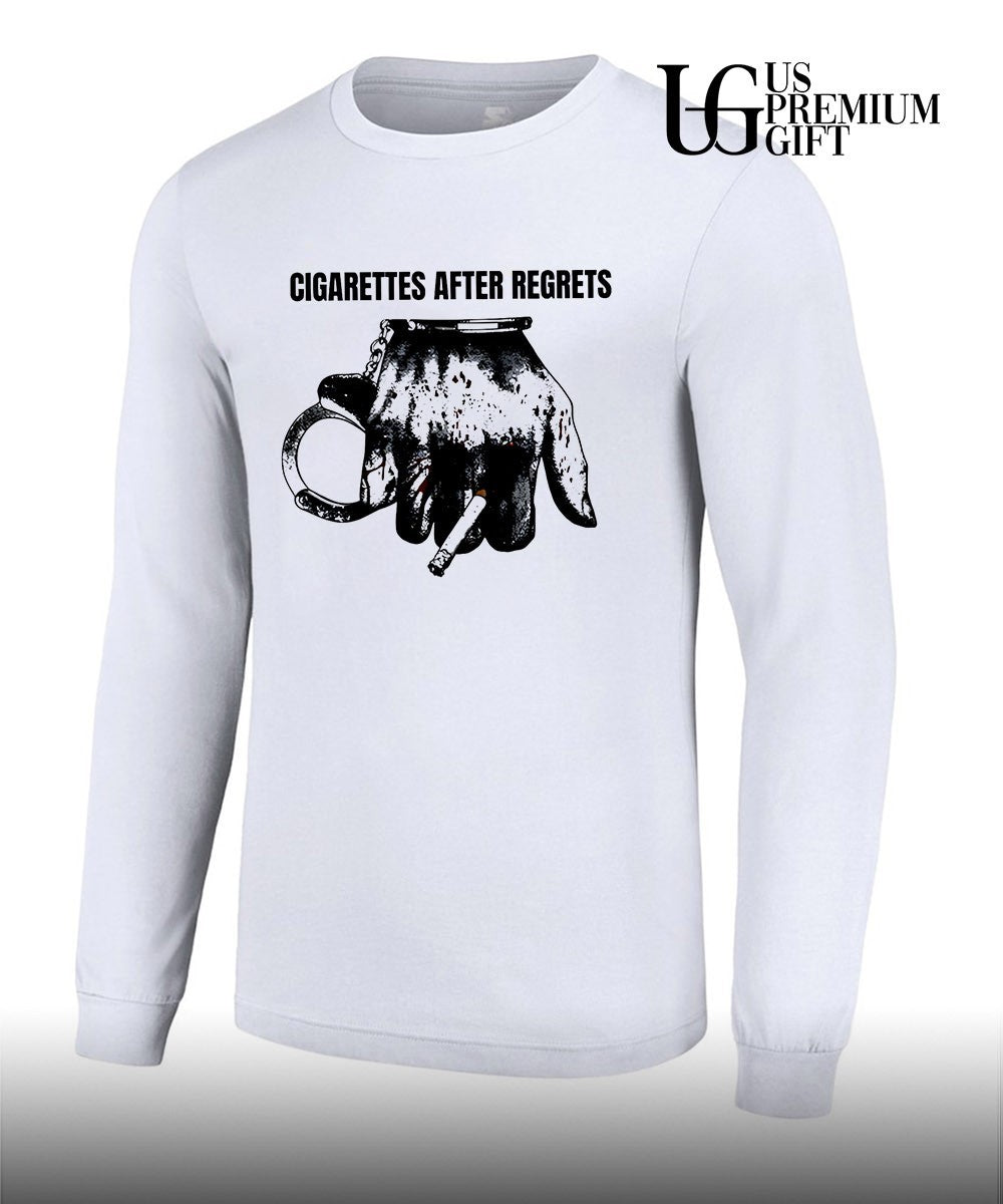 Cigarettes after regrests handcuffed arm smoking shirt
