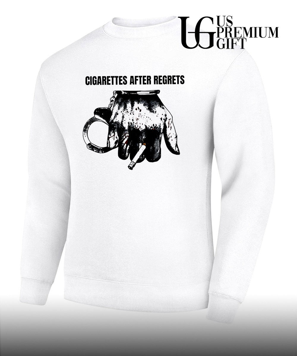 Cigarettes after regrests handcuffed arm smoking shirt