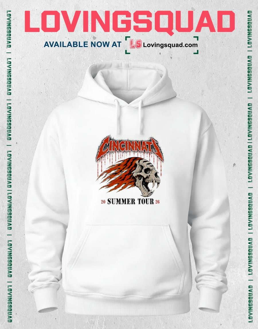 Cincinnati summer Tour 2026 tiger skull T-shirt