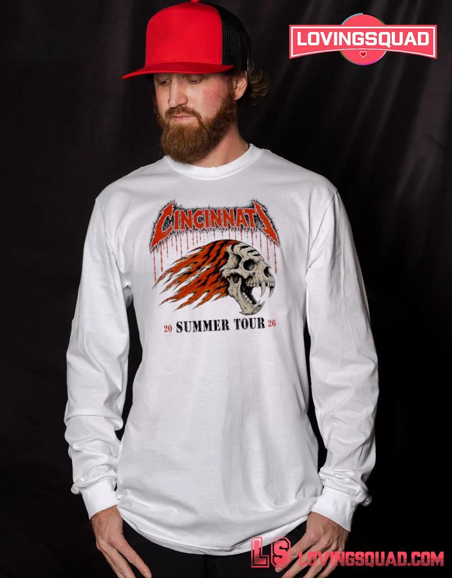 Cincinnati summer Tour 2026 tiger skull T-shirt