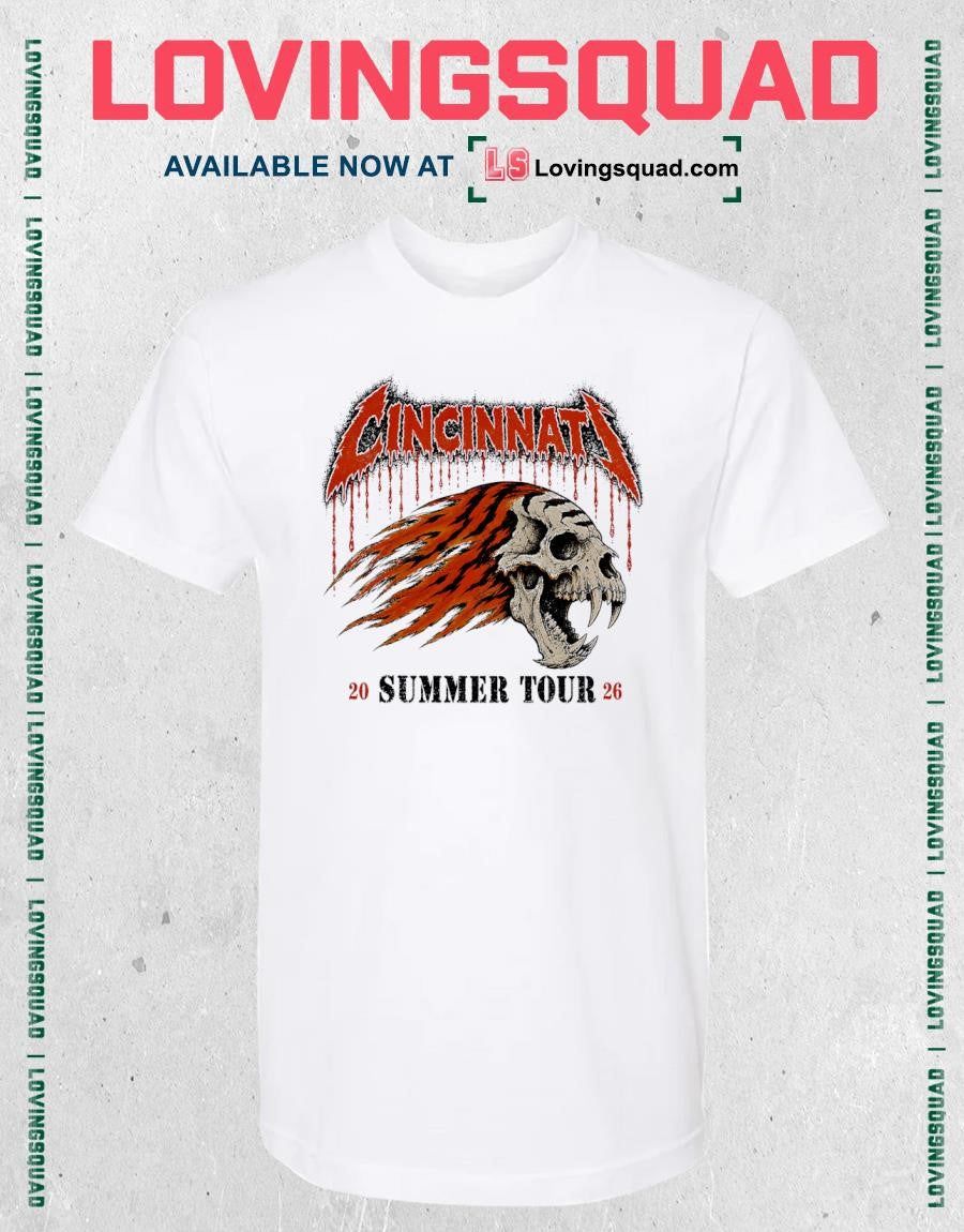 Cincinnati summer Tour 2026 tiger skull T-shirt