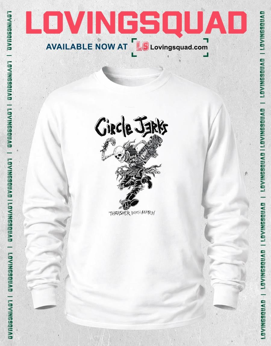 Circle Jerks Thrasher Death Match Skeleton Skater T-shirt