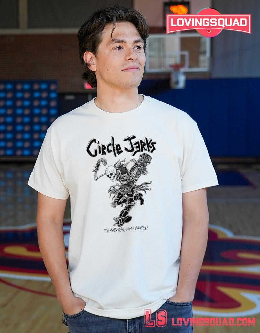 Circle Jerks Thrasher Death Match Skeleton Skater T-shirt