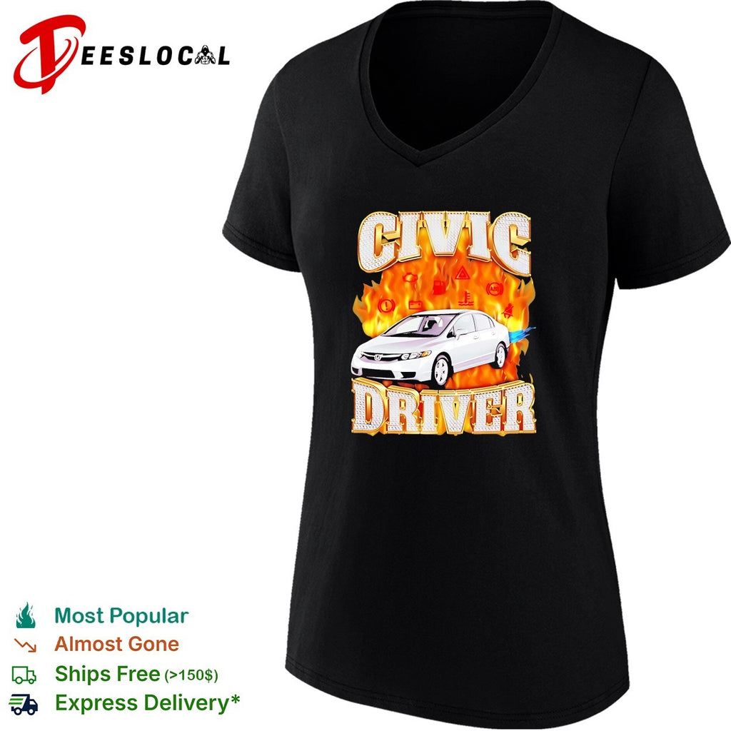 Civic Driver Honda Car JDM Automotive balzing graphic shirt