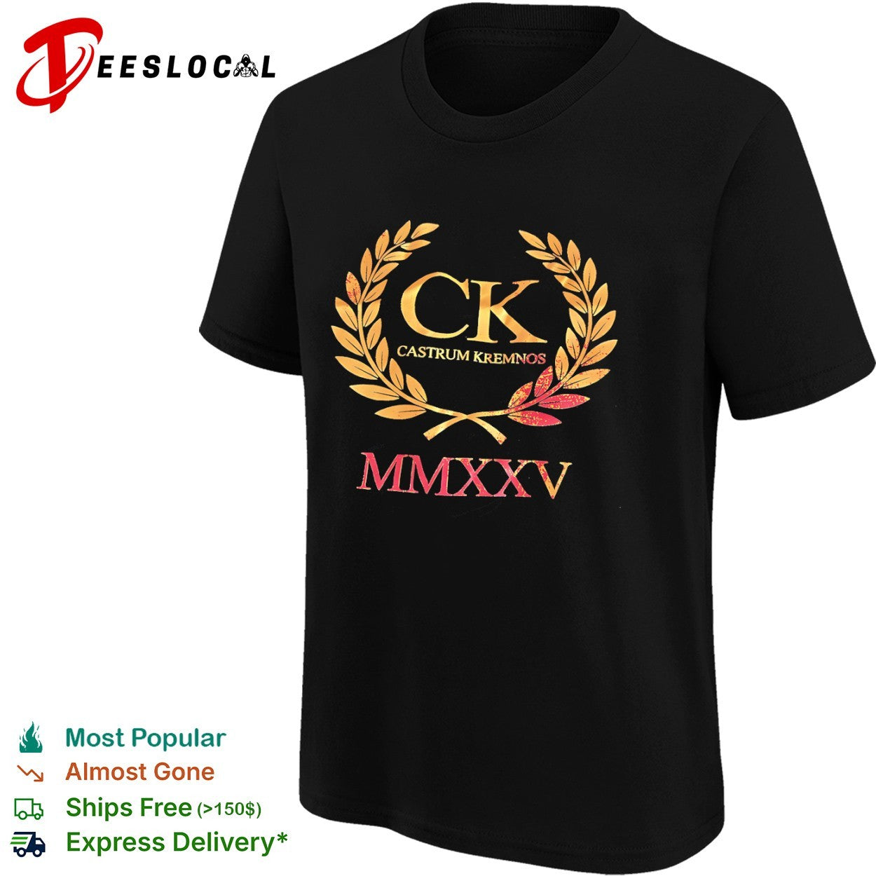 Ck Castrum Kremnos Mmxxv Roman Numeral Laurel Wreath Shirt