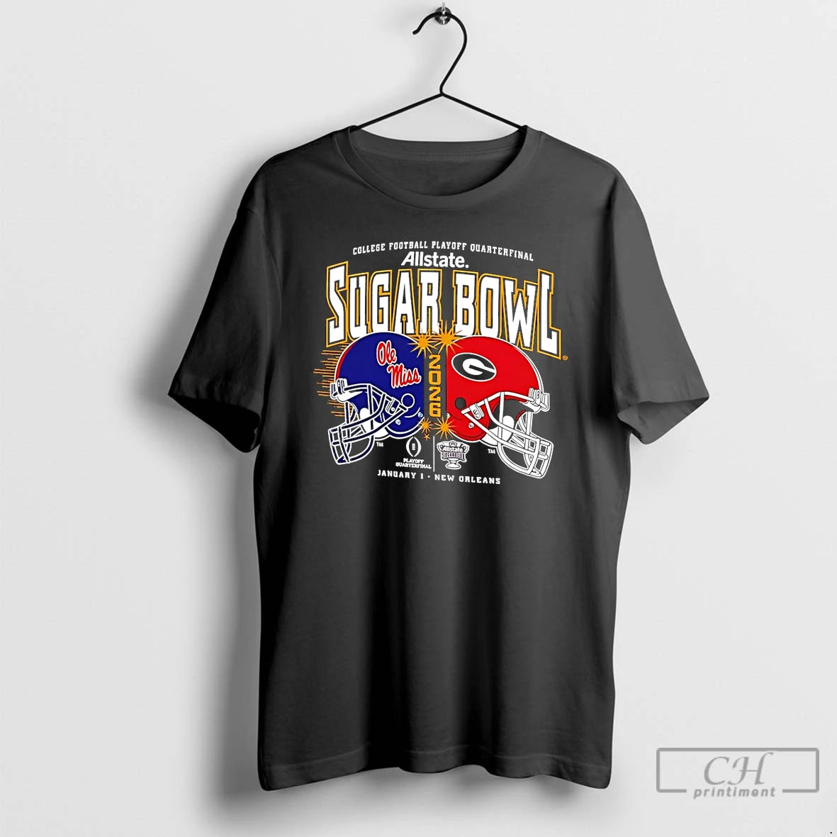 Classic 2025 26 Cfp Quarterfinal Sugar Bowl Georgia Bulldogs Vs Ole Miss Rebels T Shirts Hoodie, Sweatshirt | InkRitualCo.com