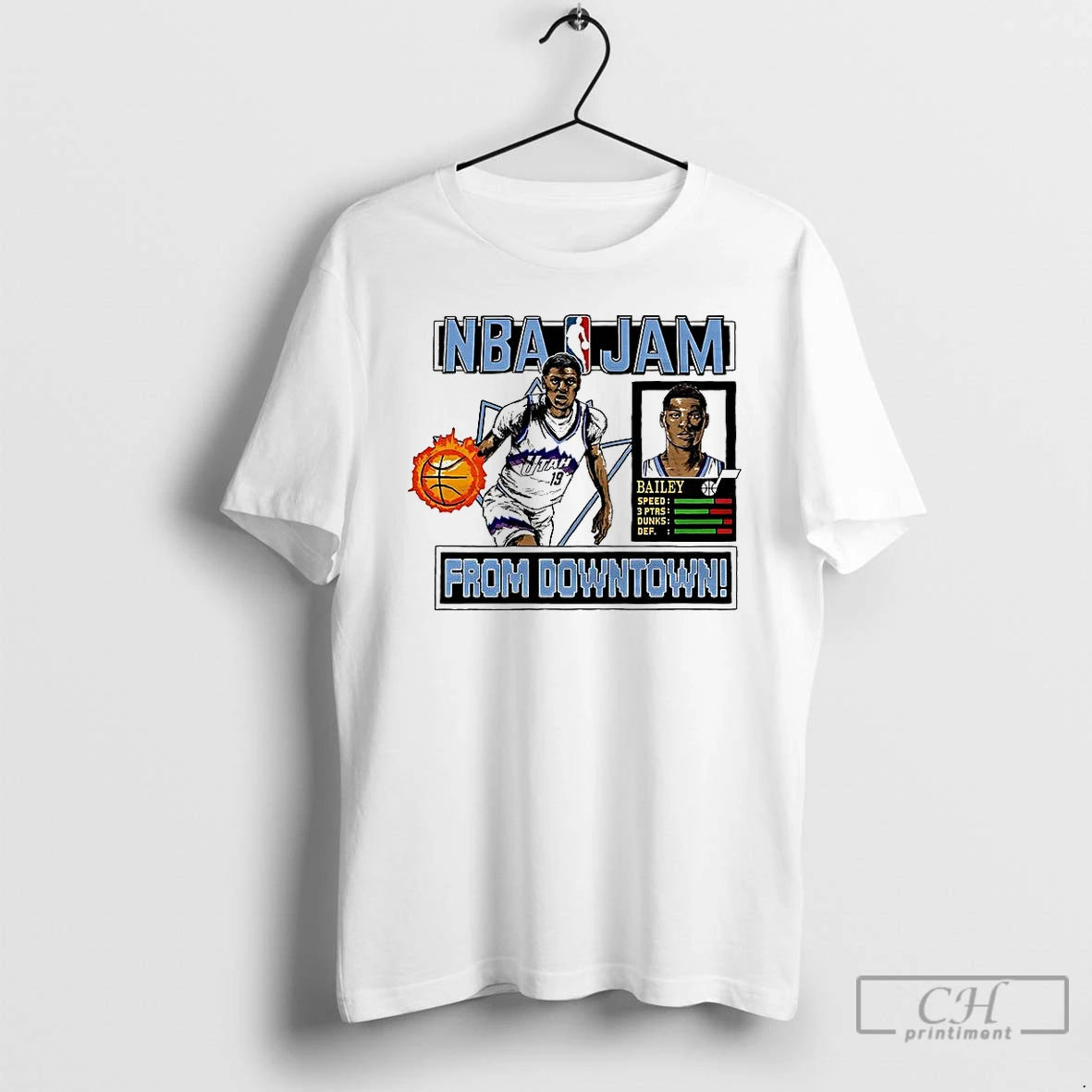 Classic Ace Bailey Utah Jazz Nba Jam From Downtown Classic Video Game T Shirts Sweater Hoodie, Sweatshirt | InkRitualCo.com