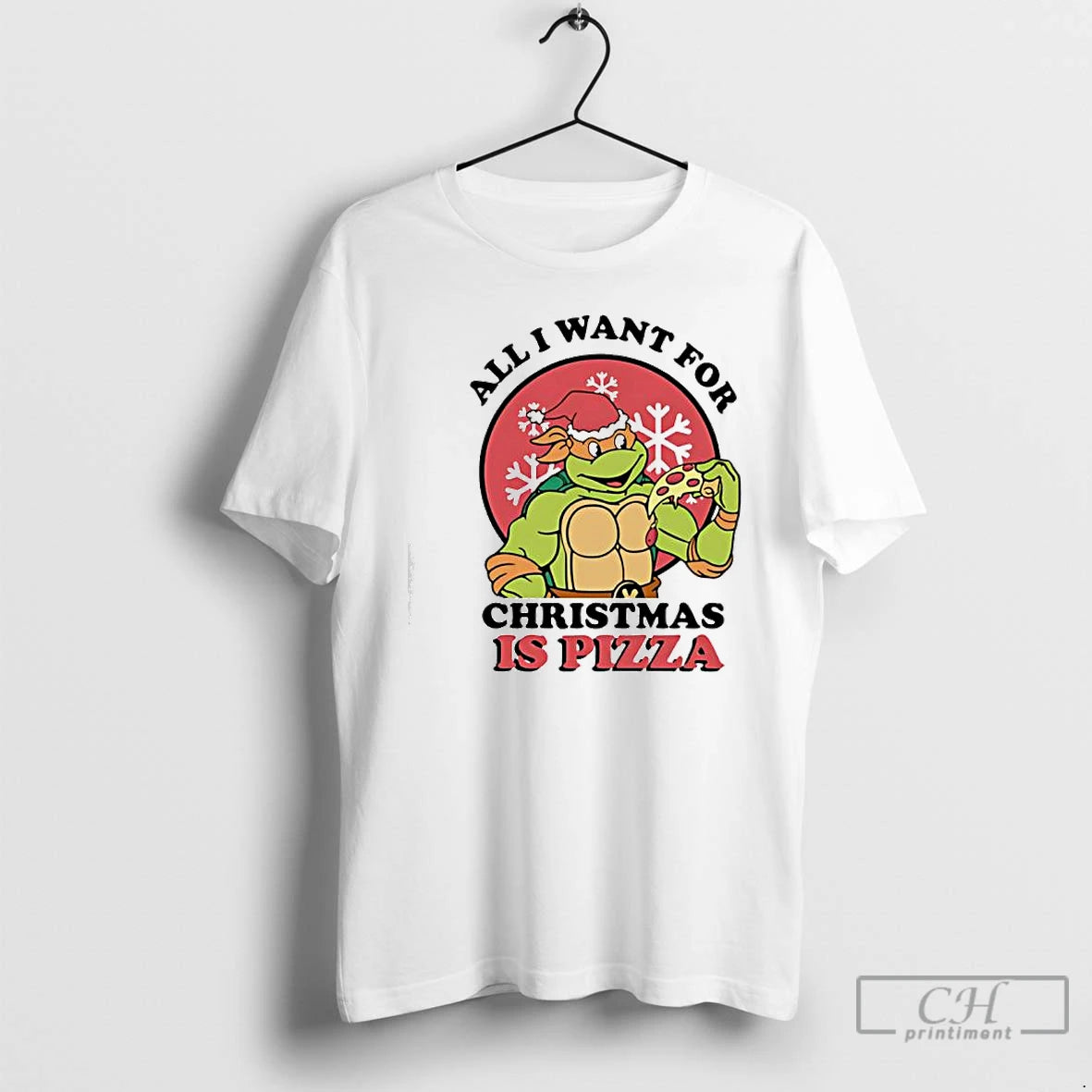 Classic All I Want For Christmas Is Pizza Ninja Turtles Graphic T-Shirts, Hoodie, Sweatshirt | InkRitualCo.com