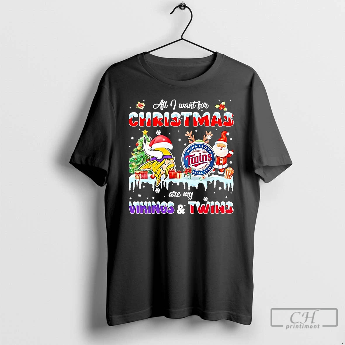 Classic All I Want For Christmas Are My Minnesota Vikings And Minnesota Twins T Shirts Hoodie, Sweatshirt | InkRitualCo.com