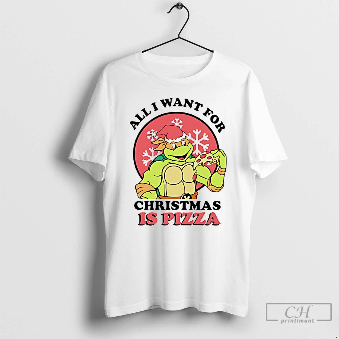 Classic All I Want For Christmas Is Pizza Turtle T-Shirts, Hoodie, Sweatshirt | InkRitualCo.com