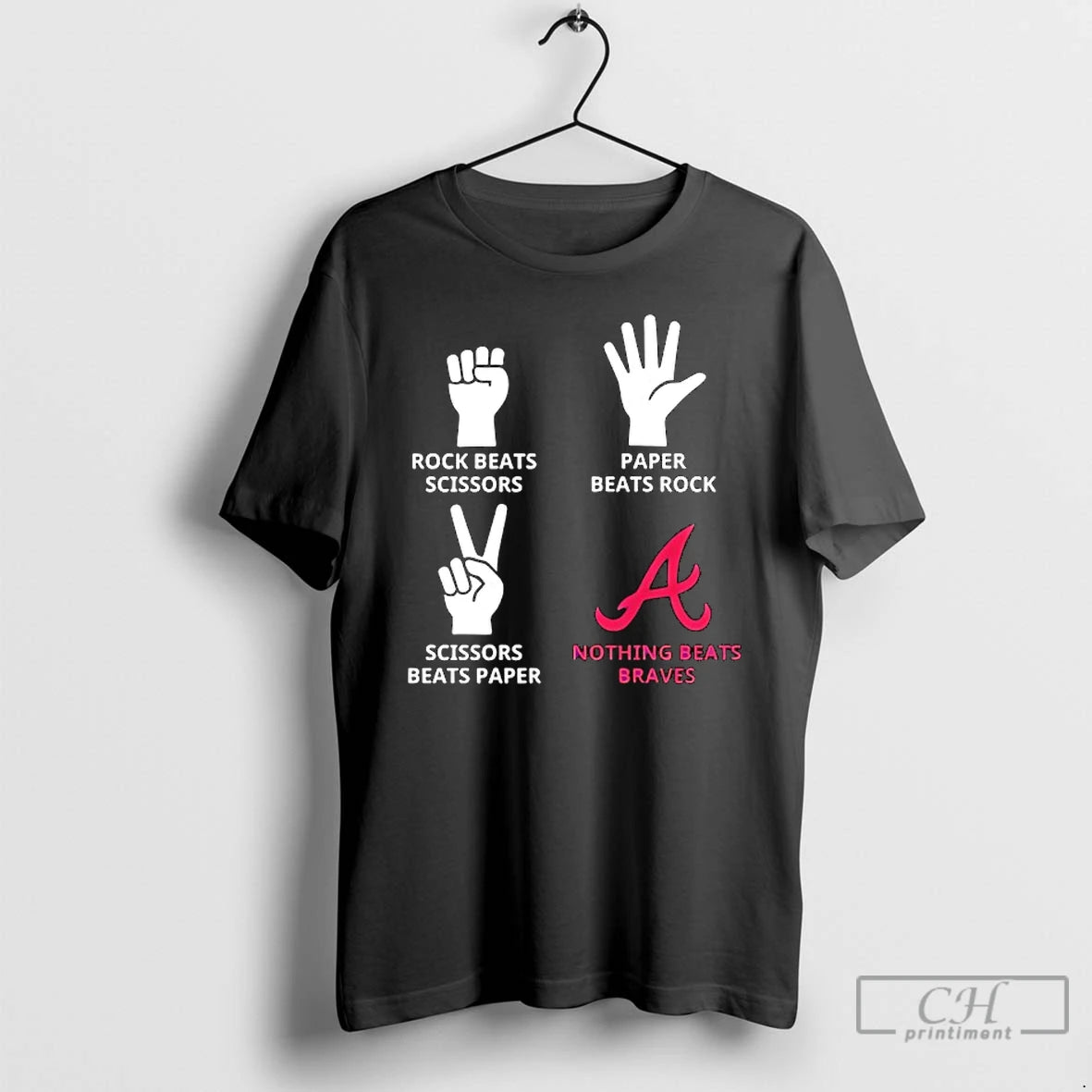 Classic Atlanta Braves Nothing Beats Rock Beats Scissors Paper Beats Rock Scissors Beats Paper T-Shirts, Hoodie, Sweatshirt