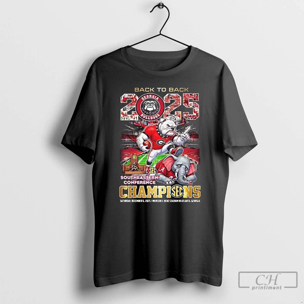 Classic Back To Back 2025 Georgia Bulldogs Southeastern Conference Champions Vintage Mascot T Shirts Sweater Hoodie,...