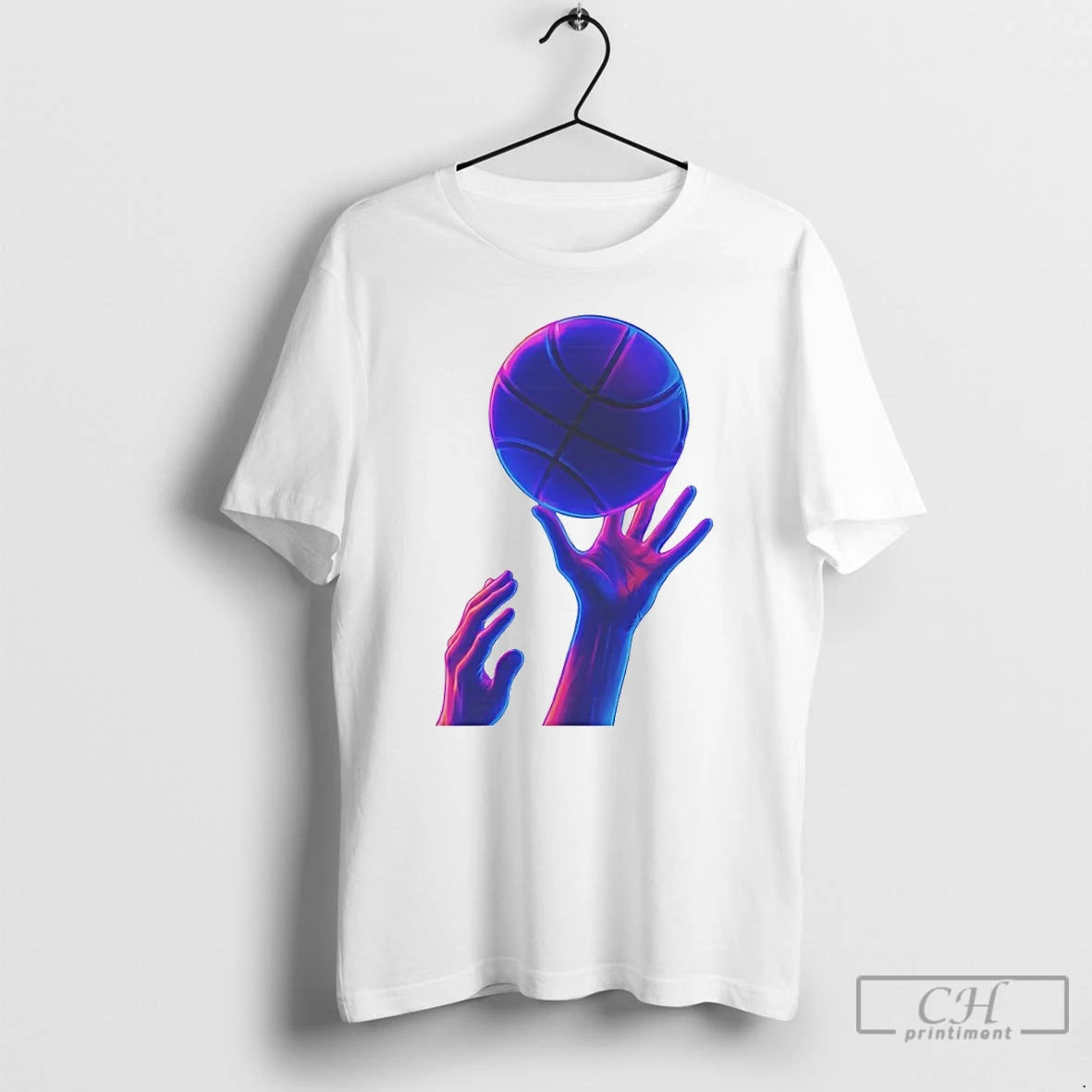 Classic Basketball Hands Neon Vaporwave Graphic T-Shirts, Hoodie, Sweatshirt | InkRitualCo.com