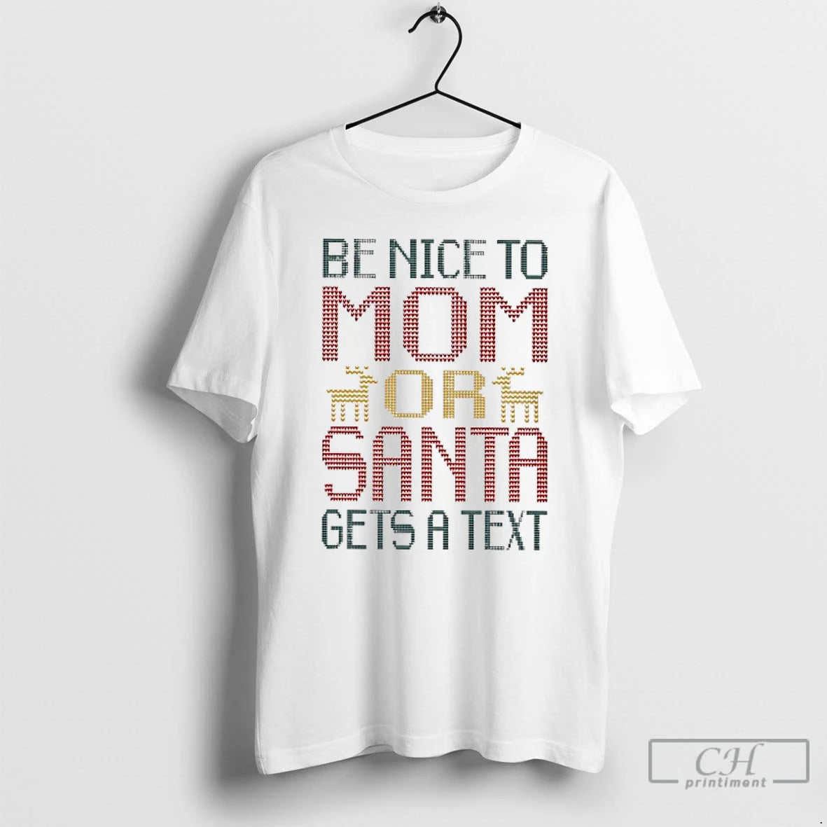 Classic Be Nice To Mom Or Santa Gets A Text T Shirts Hoodie, Sweatshirt | InkRitualCo.com