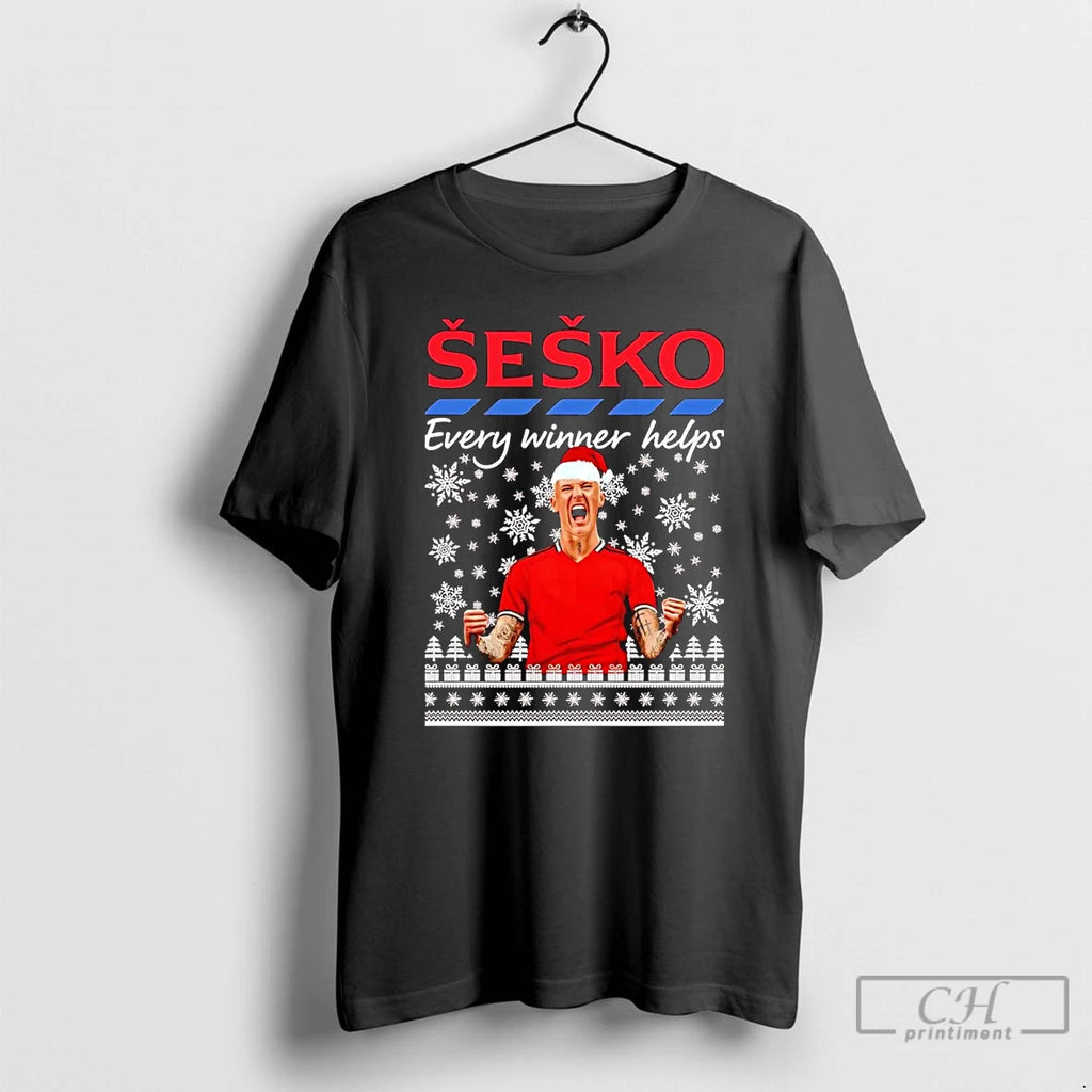 Classic Benjamin Sesko Every Winner Helps Christmas T Shirts Hoodie, Sweatshirt | InkRitualCo.com