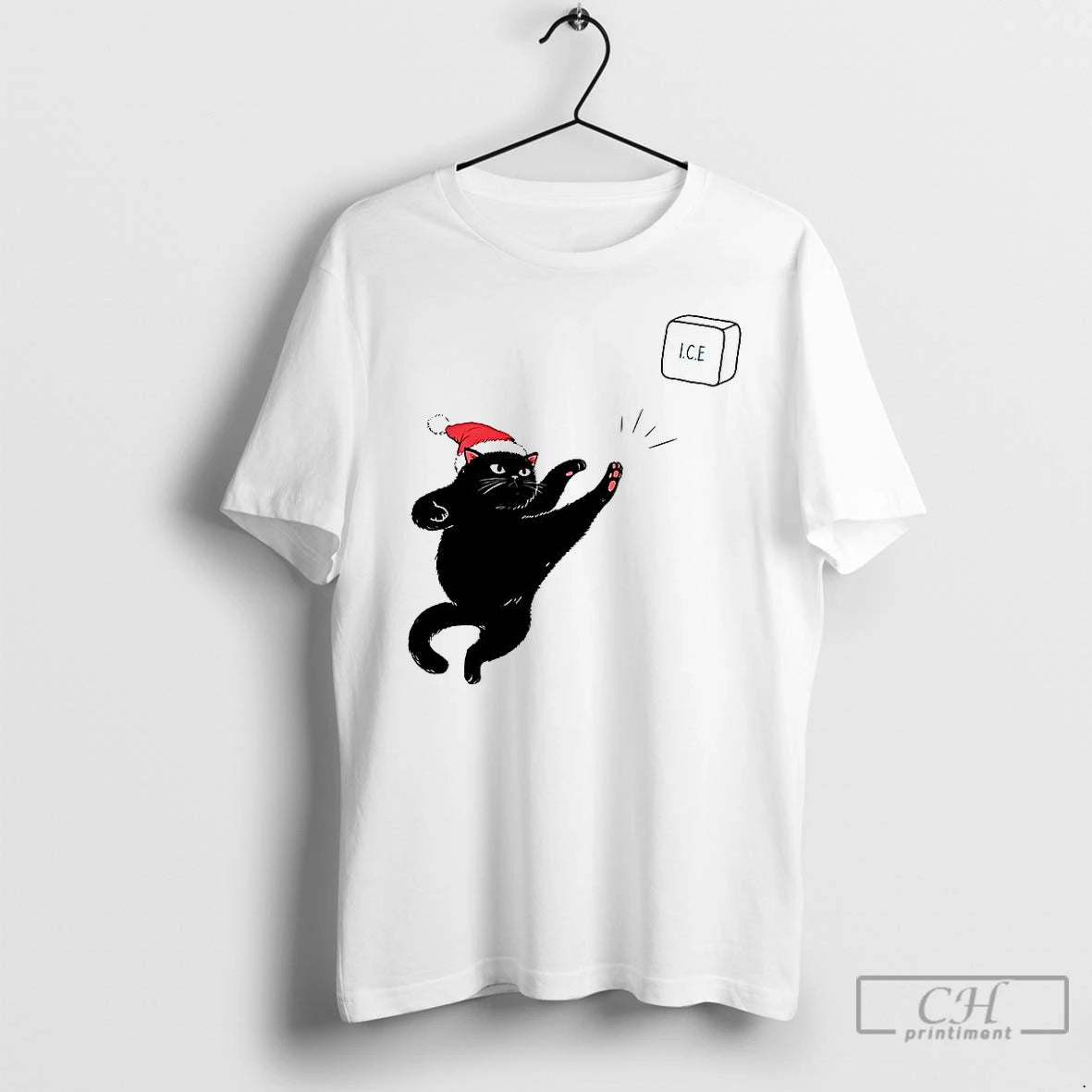 Classic Black Cat Christmas Abolish Ice Fuck Ice Caricature T-Shirts, Hoodie, Sweatshirt | InkRitualCo.com