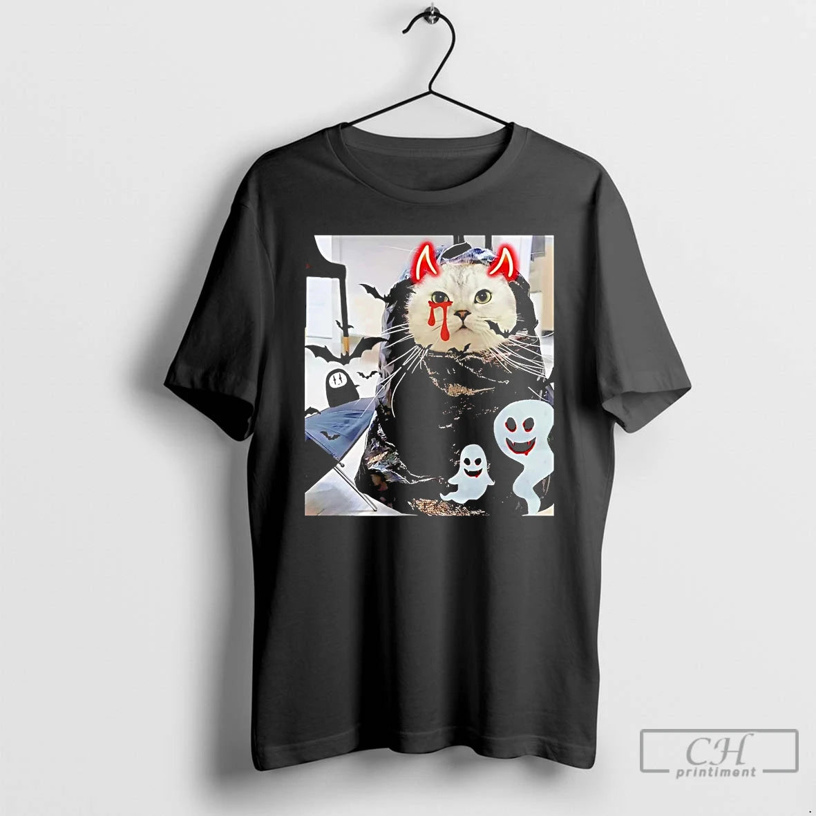 Classic Black Cat Devil No Face Halloween T Shirts Hoodie, Sweatshirt | InkRitualCo.com