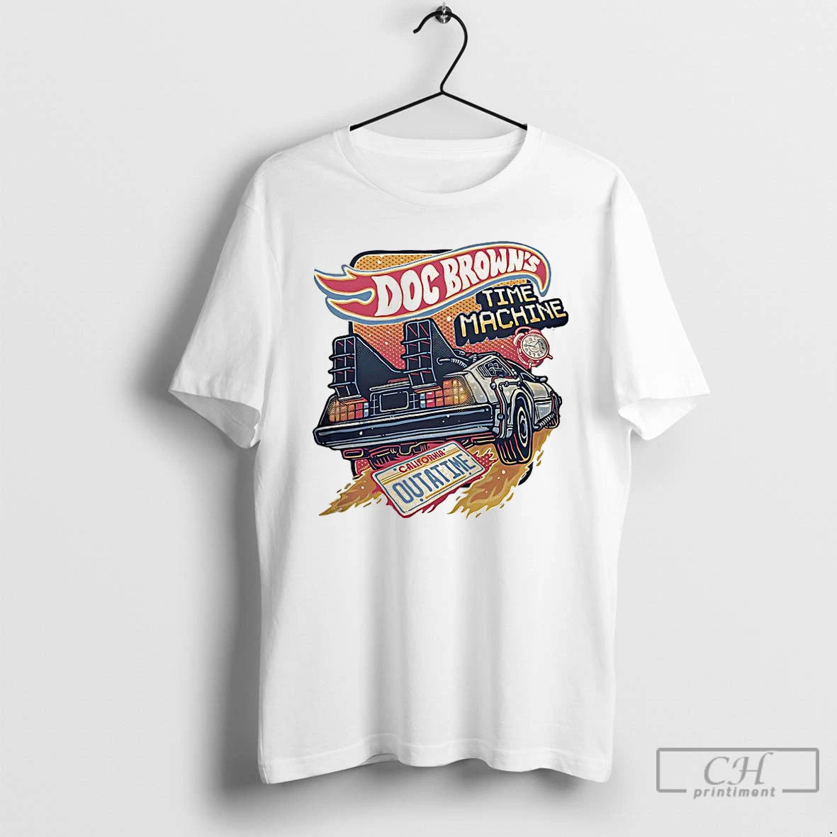 Classic Blazing Time Machine Back To The Future Doc Browns Retro T-Shirts, Hoodie, Sweatshirt | InkRitualCo.com