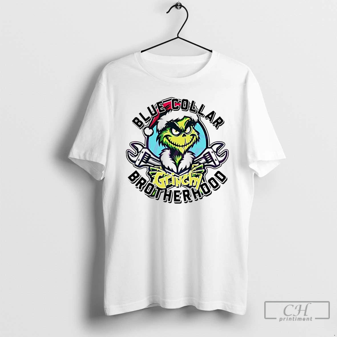 Classic Blue Collar Grinchy Brotherhood Christmas Grinch White T Shirts Hoodie, Sweatshirt | InkRitualCo.com