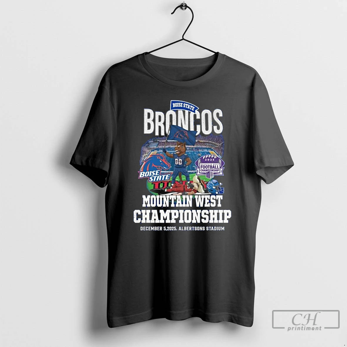 Classic Boise State Broncos Mountain West Conference Championship 2025 Beat Unlv Mascot T Shirts Sweater Hoodie, Sweatshirt