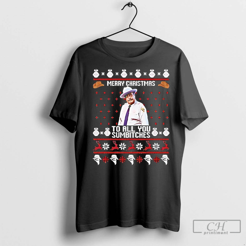 Classic Buford T Justice Merry Christmas To All You Sumbitches T-Shirts, Hoodie, Sweatshirt | InkRitualCo.com