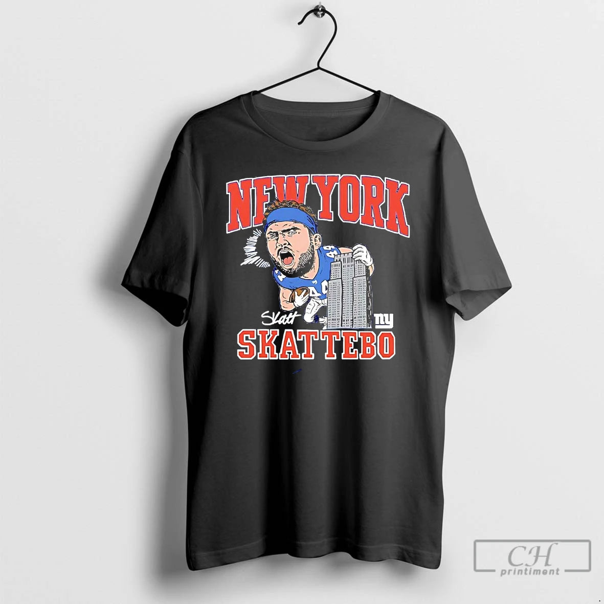 Classic Cam Skattebo Screaming Caricature New York Giants T Shirts Hoodie, Sweatshirt | InkRitualCo.com