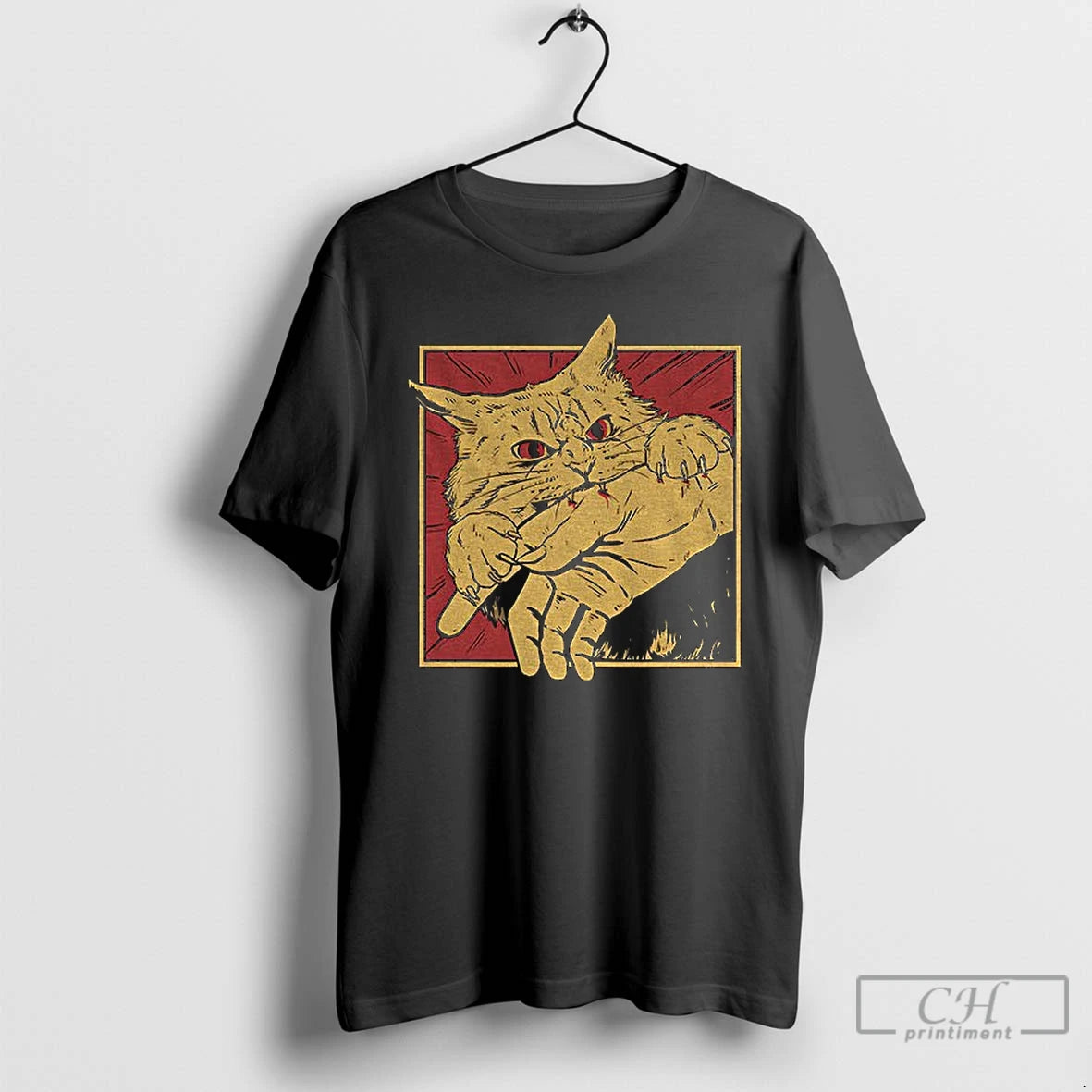 Classic Cat Bite Japanese Horror Anime Graphic T-Shirts, Hoodie, Sweatshirt | InkRitualCo.com