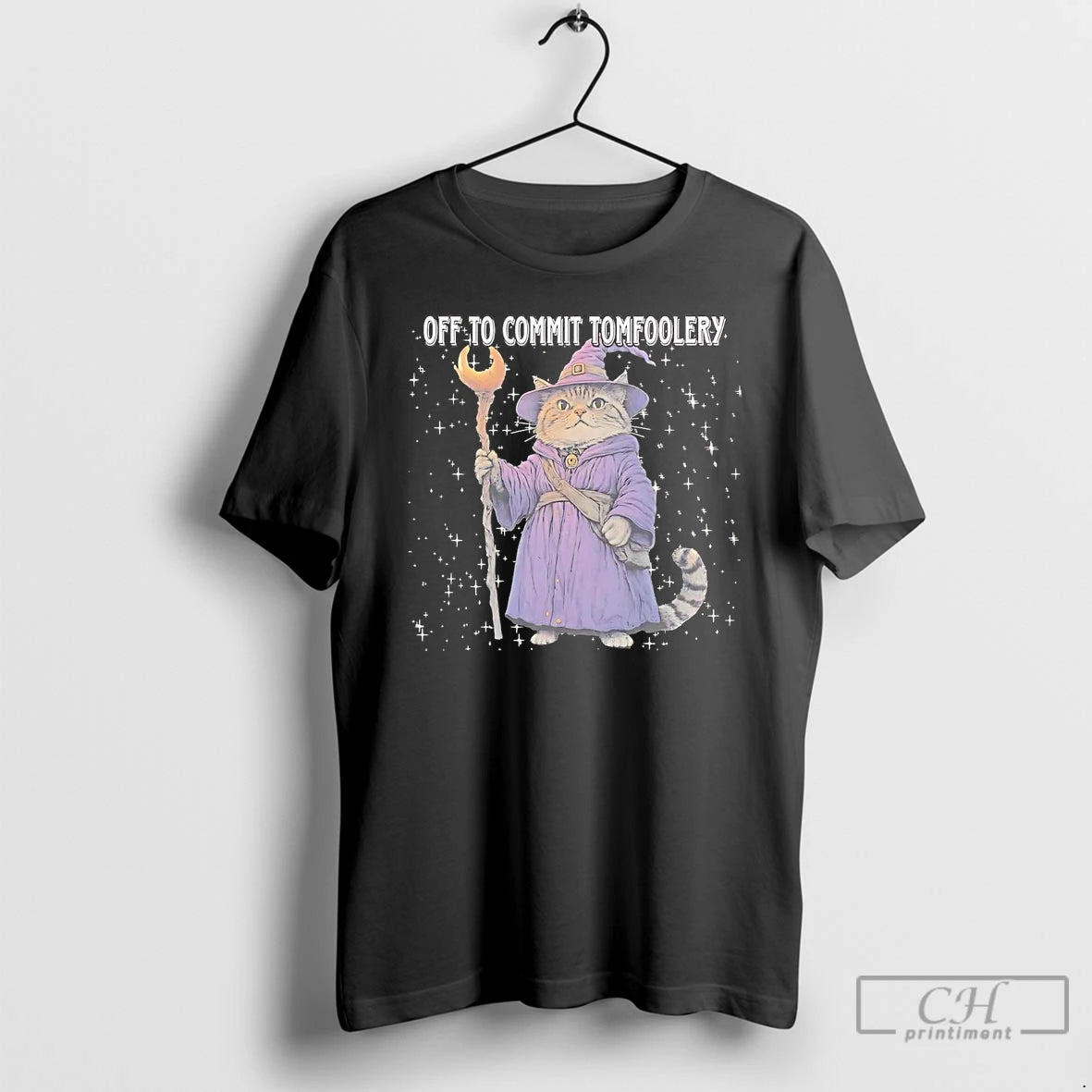 Classic Cat Wizard Off To Commit Tomfoolery T Shirts Hoodie, Sweatshirt | InkRitualCo.com