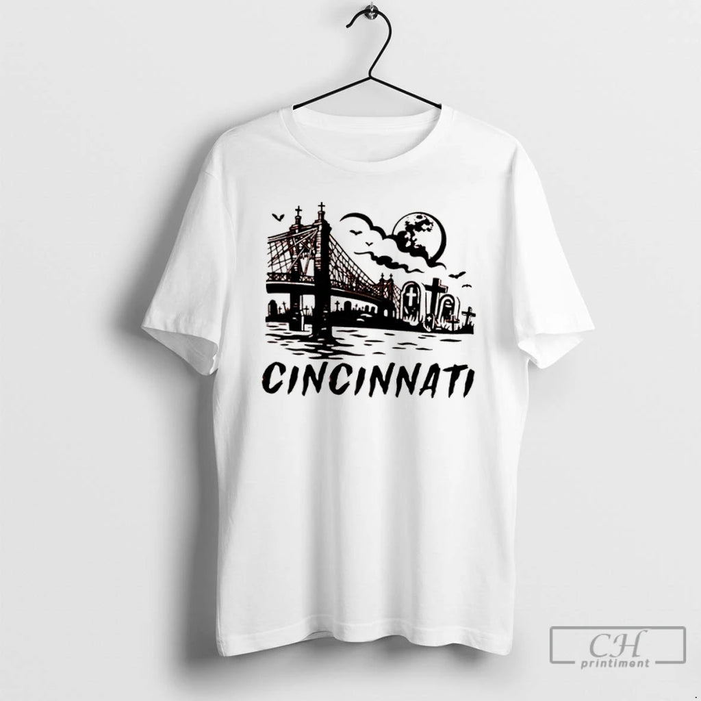 Classic Cincinnati Downtown Spooky Halloween T Shirts Hoodie, Sweatshirt | InkRitualCo.com