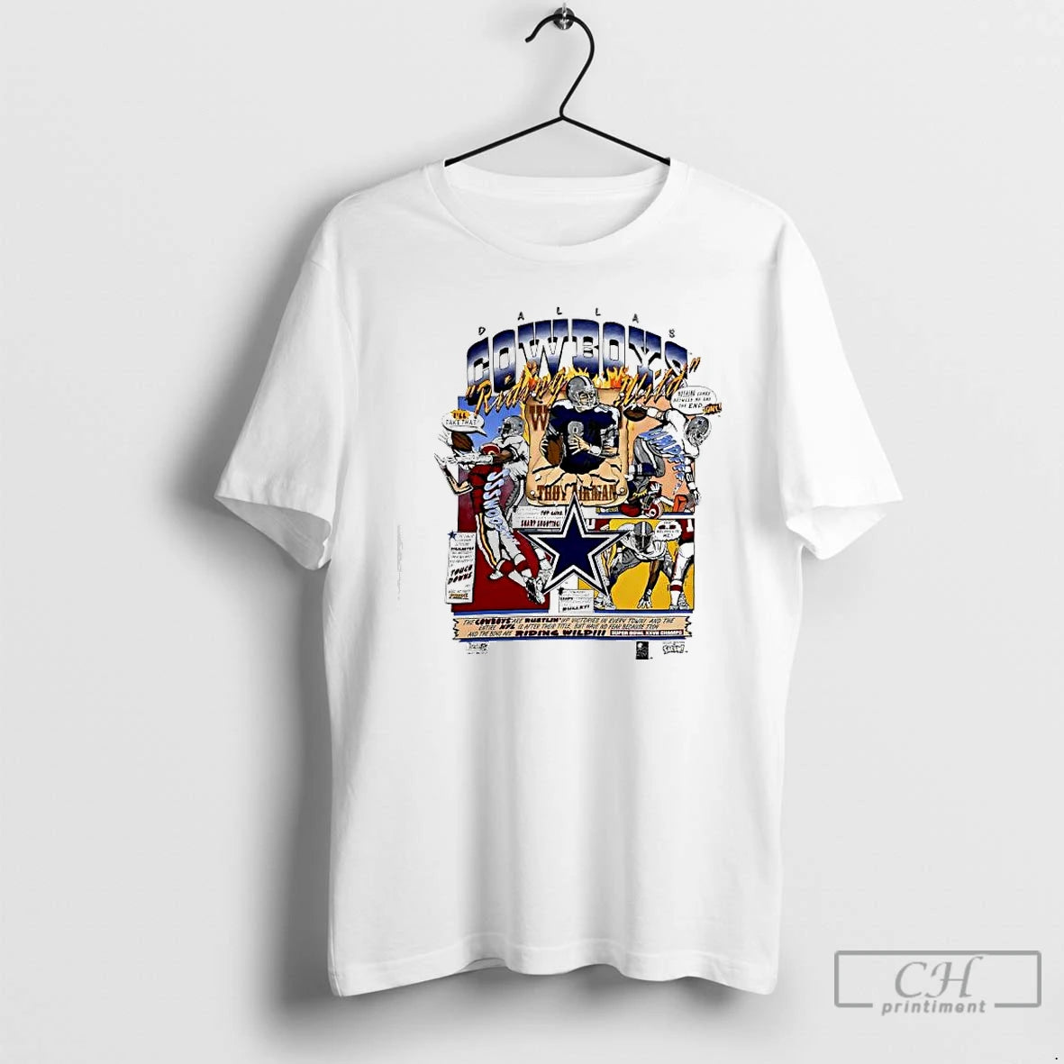 Classic Dallas Cowboys Riding Wild Troy Aikmanthe Triplets T-Shirts, Hoodie, Sweatshirt | InkRitualCo.com