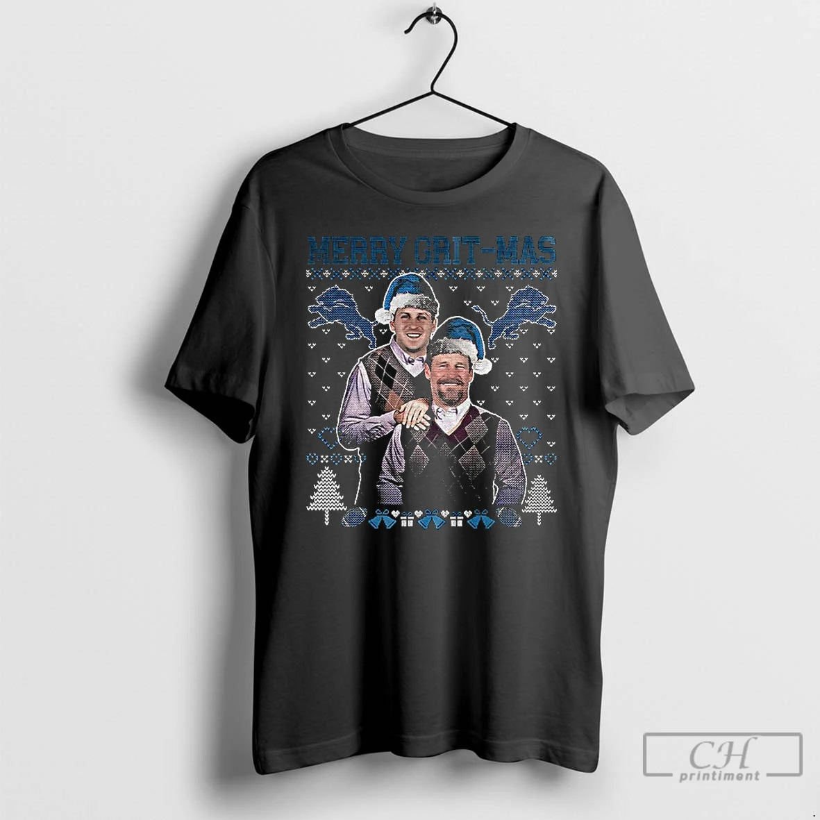 Classic Dan Campbell Jared Goff Merry Grit Mas Detroit Lions Christmas T-Shirts, Hoodie, Sweatshirt | InkRitualCo.com