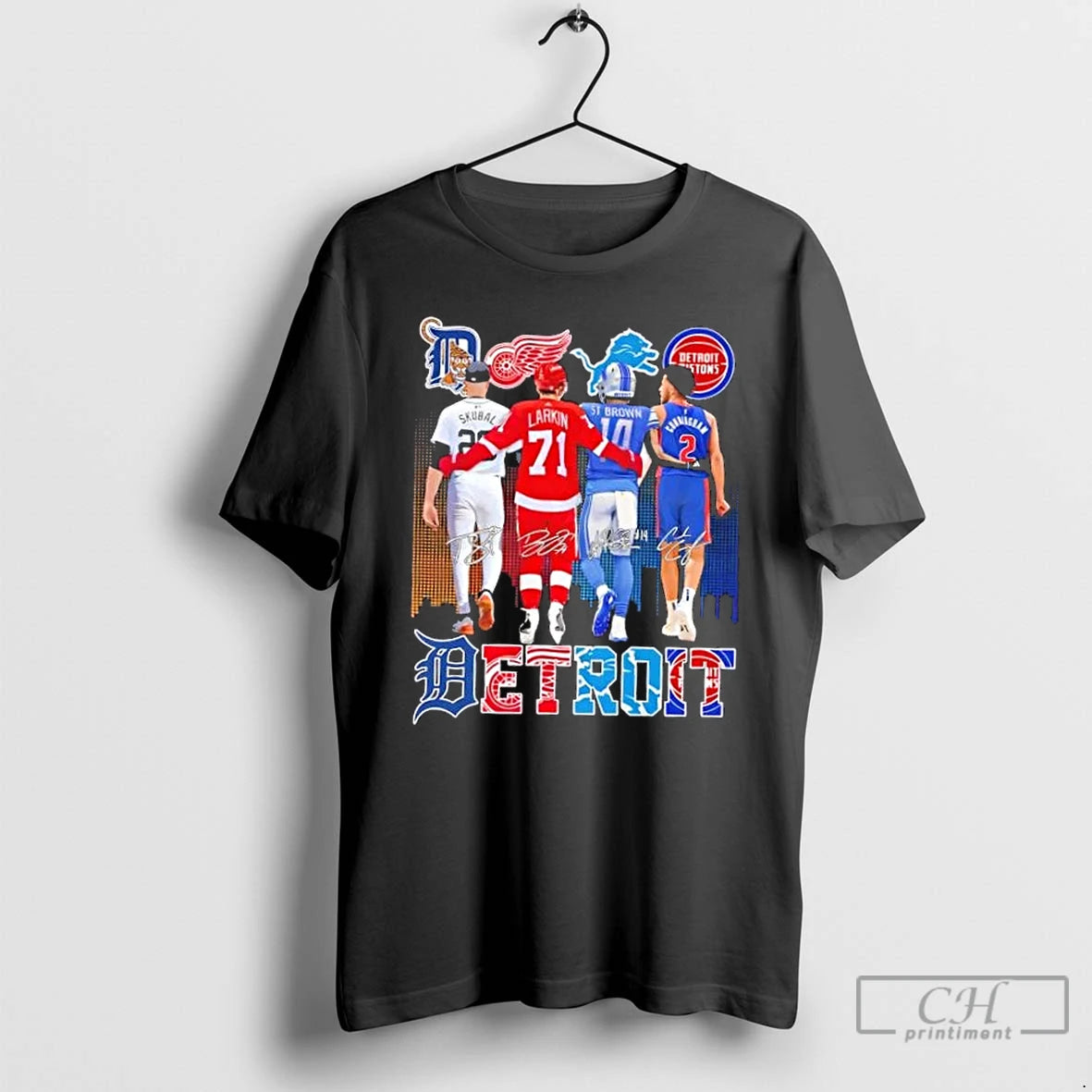 Classic Detroit City Sports Legends Skyline Signatures T-Shirts, Hoodie, Sweatshirt | InkRitualCo.com
