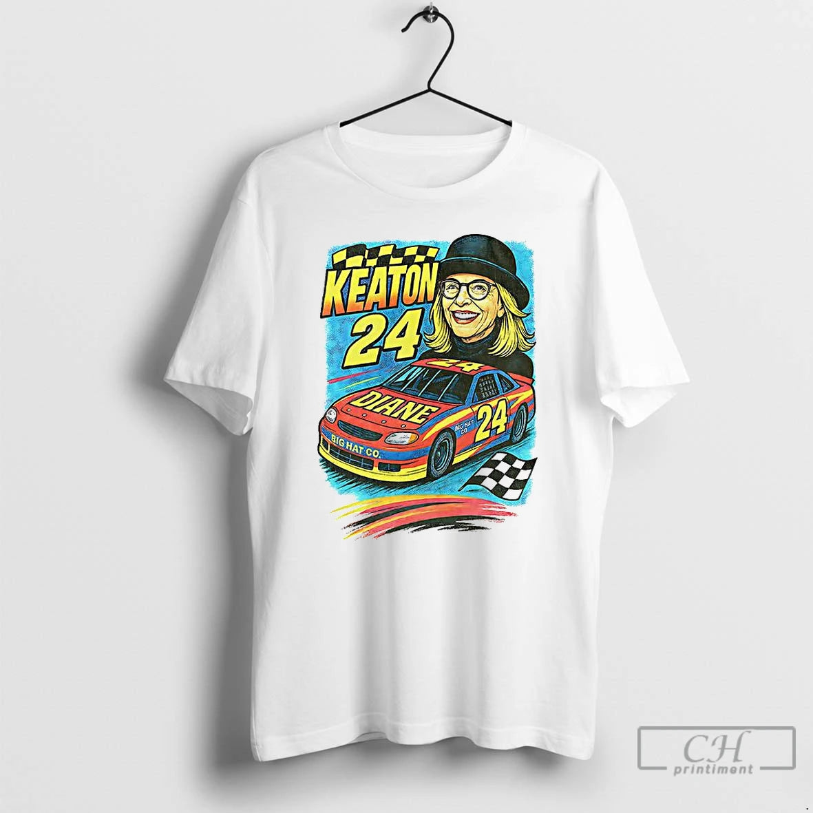 Classic Diane Keaton Nascar Racing 90s Big Hat Go Number 24 T Shirts Hoodie, Sweatshirt | InkRitualCo.com