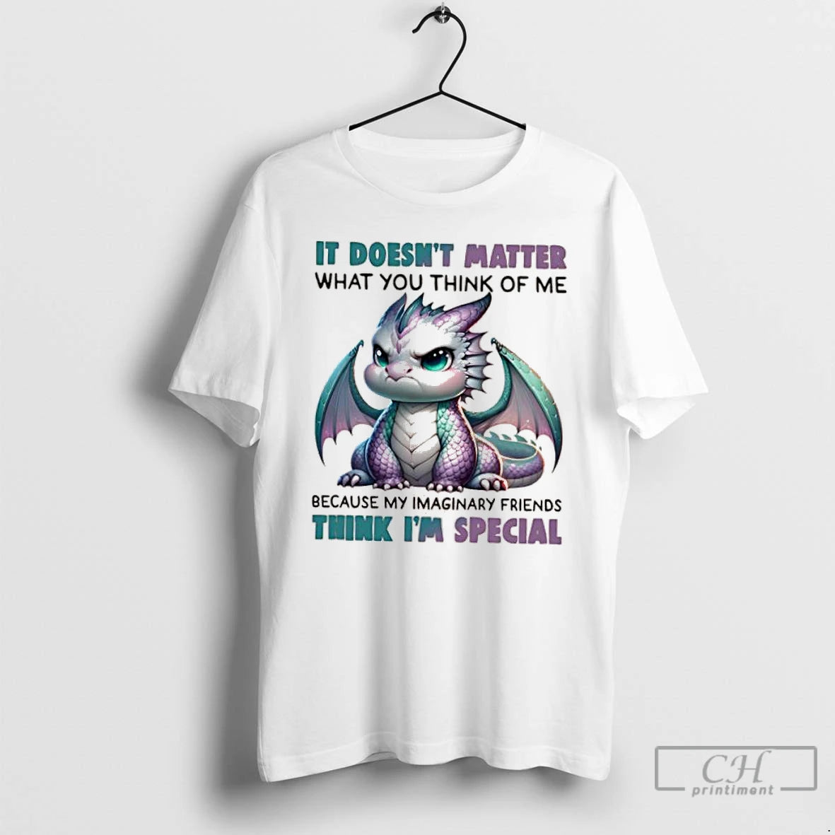 Classic Dragon It Doesnt Matter What You Think Of Me Because My Imaginary Friends Think T-Shirts, Hoodie, Sweatshirt