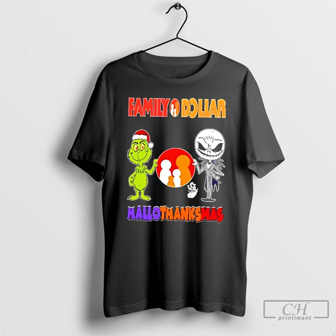 Classic Family Dollar X Grinch And Jack Skellington Friends Fist Bump Happy Hallothanksmas T Shirts Hoodie, Sweatshirt