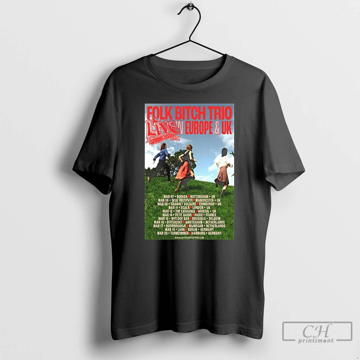 Classic Folk Bitch Trio Live In Eu Uk Spring 2026 Long Sleve T Shirts Hoodie, Sweatshirt | InkRitualCo.com