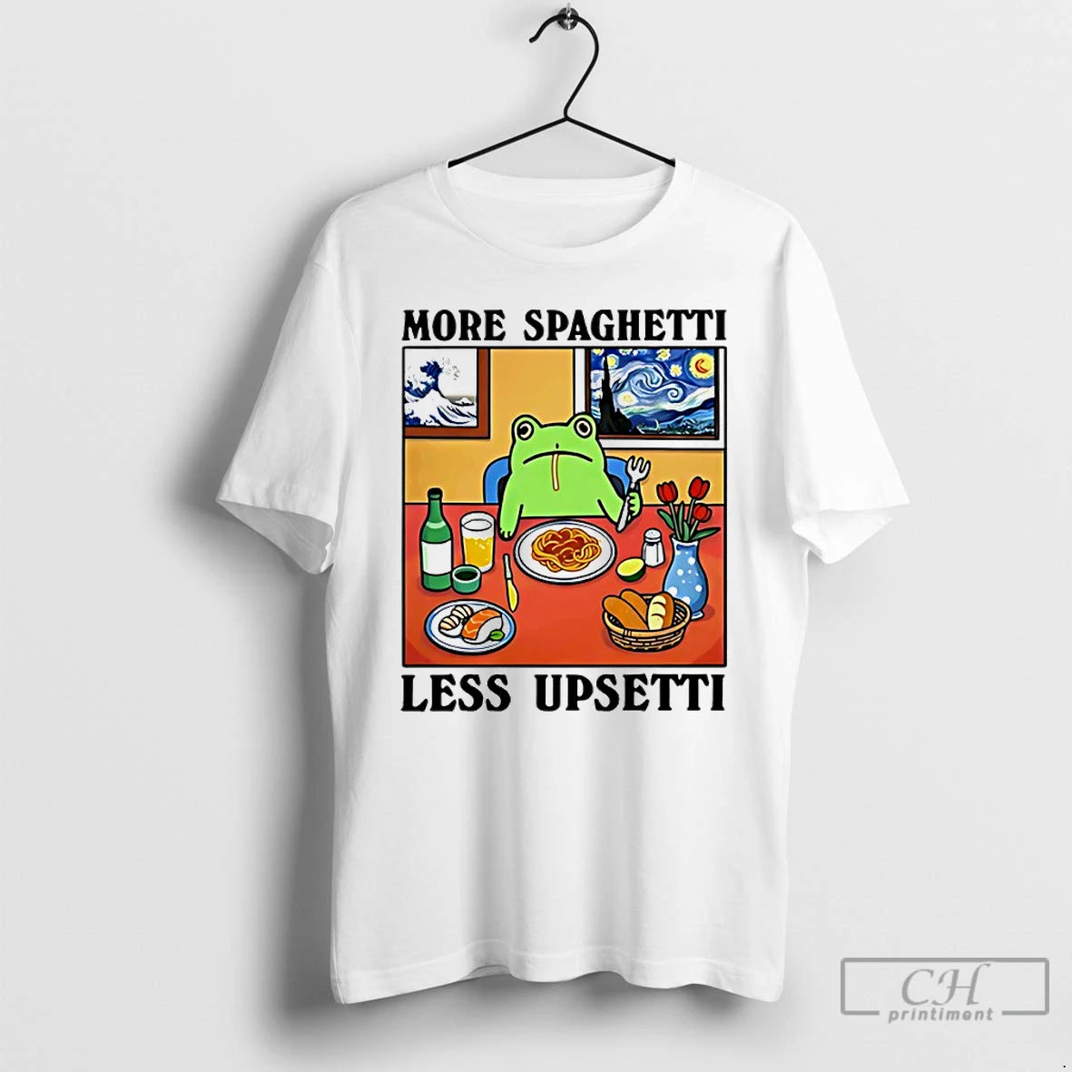 Classic Frog More Spaghetti Less Upsetti Meme T-Shirts, Hoodie, Sweatshirt | InkRitualCo.com