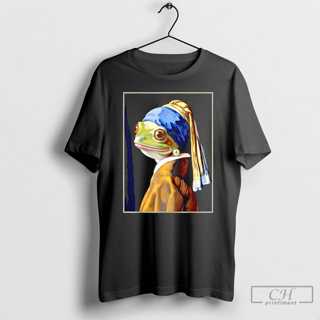 Classic Frog Vermeers Girl With A Pearl Earring Parody Meme T-Shirts, Hoodie, Sweatshirt | InkRitualCo.com